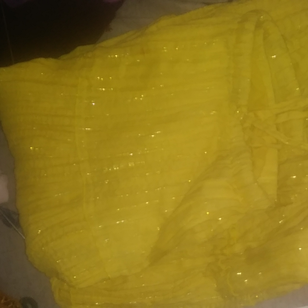 Yellow long skirt with elastic waiste very cute for the springs Easter holiday